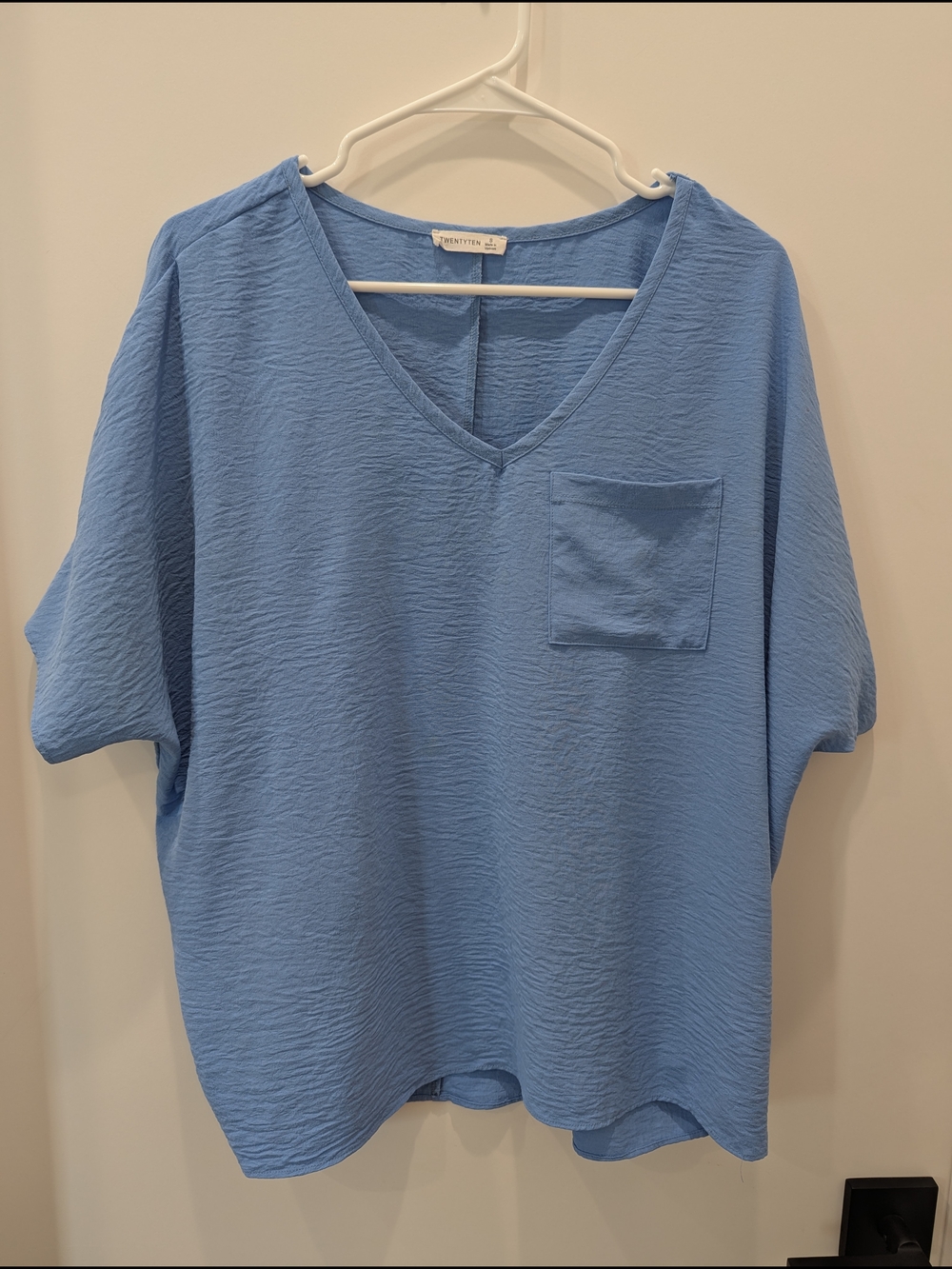 Sky Blue V-Neck Pocket Tunic